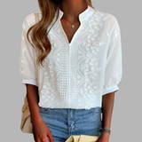 Blouse Blanche à Manches Bouffantes Ella