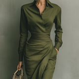 Robe Portefeuille Satinée à Ceinture