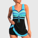 Tankini Turquoise à Jupe Noire Océane