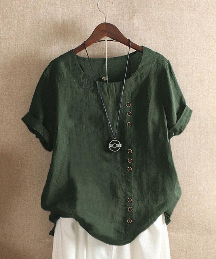 Blouse Aérée avec Patte de Boutonnage Bianca