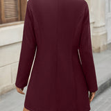 Manteau Élégant à Col Droit et Boutons Classiques