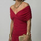 Robe Midi Décontractée à Épaules Dénudées Carine