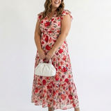 Robe Midi Évasée à Imprimé Floral Lila