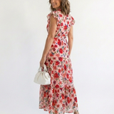 Robe Midi Évasée à Imprimé Floral Lila