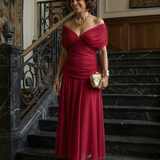 Robe Midi Décontractée à Épaules Dénudées Carine