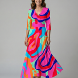 Robe Midi Croisée à Col Céline