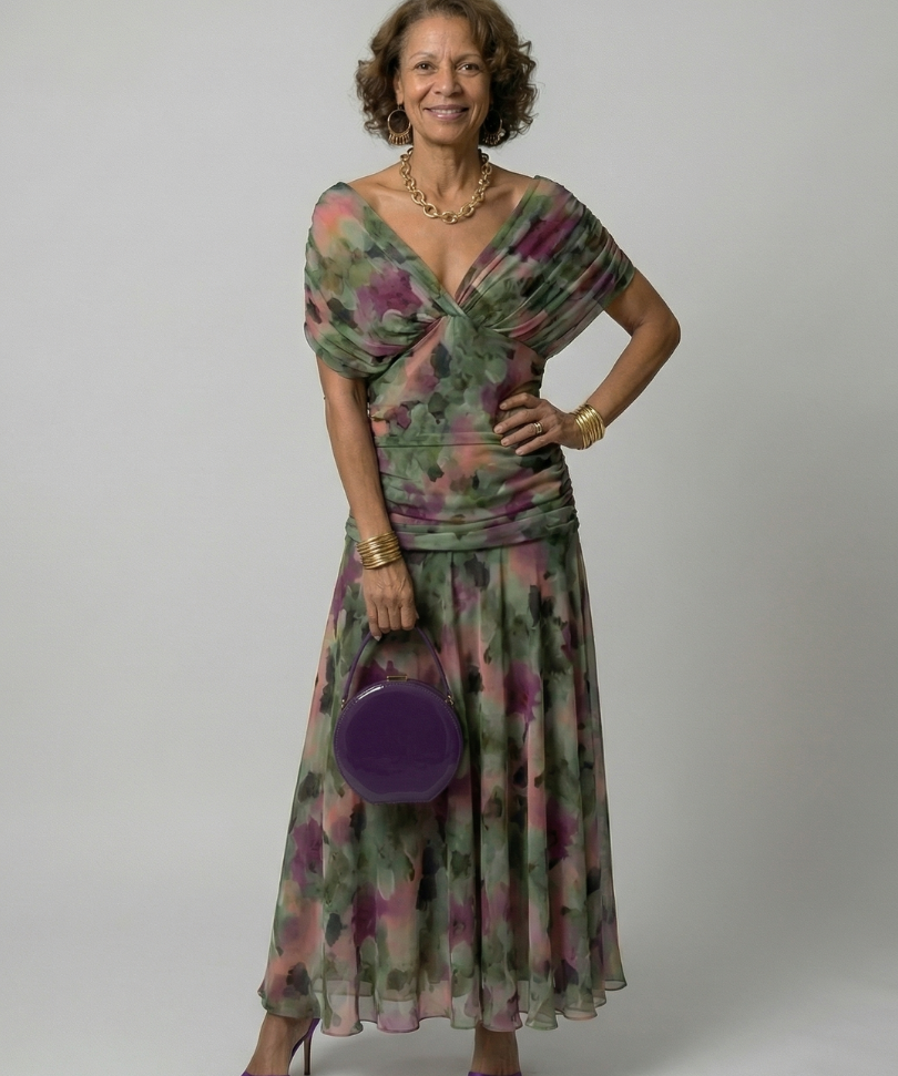 Robe Midi Décontractée à Épaules Dénudées Carine