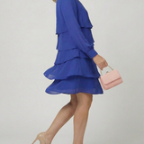 Robe Superposée Épurée Longueur Genou Lila