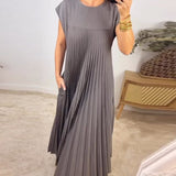 Robe Plissée Sans Manches
