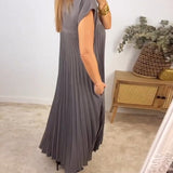 Robe Plissée Sans Manches