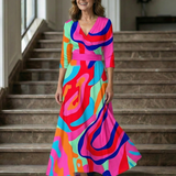 Robe Midi Croisée à Col Céline