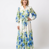 Robe Maxi à Manches Longues à Fleurs Nora
