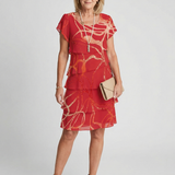 Robe Abstraite Douce Mi-Mollet Nora