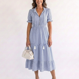 Robe Midi à Manches Courtes Danielle