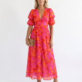 Robe Midi à Manches Bouffantes Hortense
