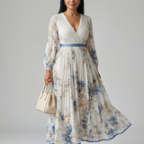 Robe Midi Plissée Portefeuille Axelle