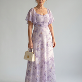 Robe Midi à Manches Volantées Valérie