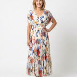 Robe Midi Fleurie Plissée Solange
