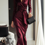 Robe Portefeuille Satinée