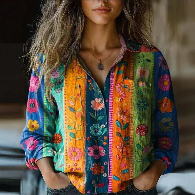 Blouse à Imprimé Floral Rétro Nanna