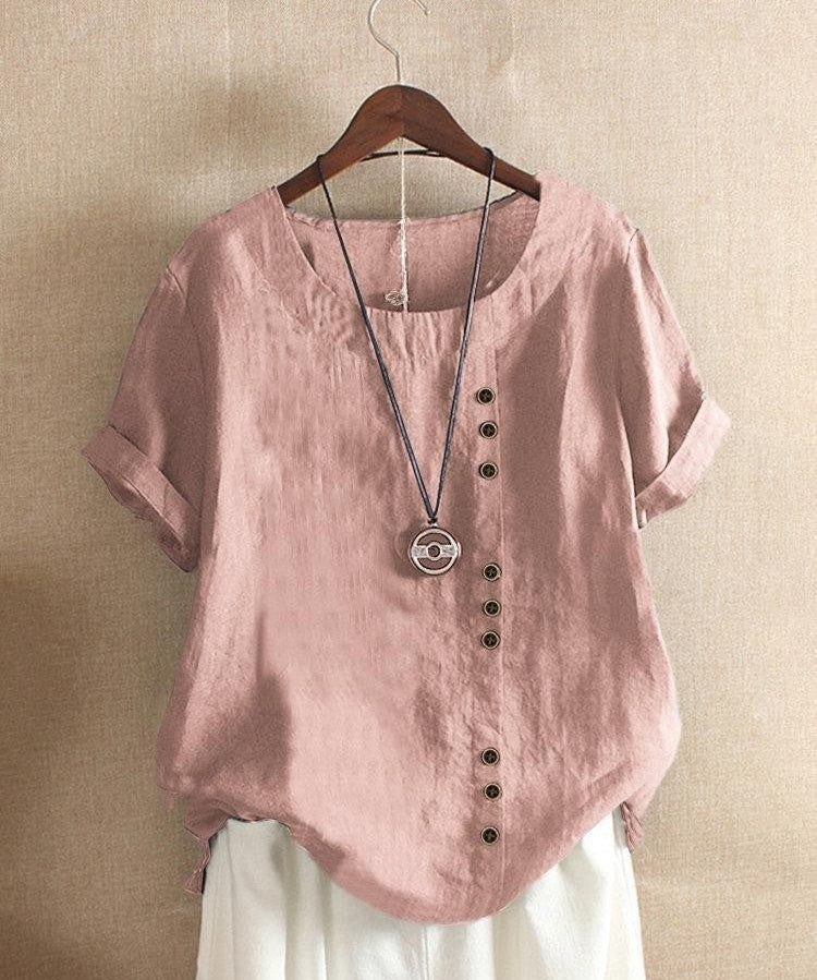 Blouse Aérée avec Patte de Boutonnage Bianca