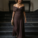Robe Midi Décontractée à Épaules Dénudées Carine