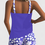 Tankini Bleu Roi à Short Imprimé Anouk