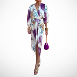 Robe Midi Élégante à Motifs Raffinés