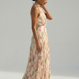 Robe Midi Dos Nu à Fleurs Auriane