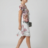 Robe Florale Épurée Longueur Genou Coline