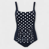 Maillot Bleu à Empiècement Voile Céline