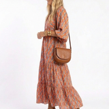 Robe Midi à Imprimé Géométrique Ambre