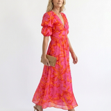 Robe Midi à Manches Bouffantes Honorine
