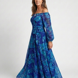 Robe Maxi Fleurie à Épaules Dégagées Angélique