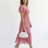 Robe Midi Florale à Épaules Nues Odette