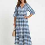 Robe Midi à Imprimé Diamant Élodie