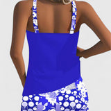 Tankini Bleu Roi à Short Imprimé Anouk