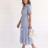 Robe Midi à Manches Courtes Danielle