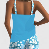 Tankini Bleu Roi à Short Imprimé Anouk