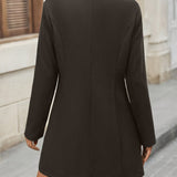 Manteau Élégant à Col Droit et Boutons Classiques