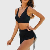 Bikini Noir à Jupe Froncée Gabrielle