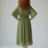 Robe Midi Drapée Églantine