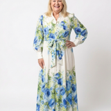 Robe Maxi à Manches Longues à Fleurs Nora