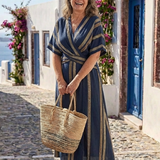 Robe Midi Croisée Rayée Sylvaine