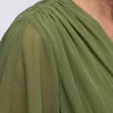 Robe Midi Drapée à Encolure Ombeline