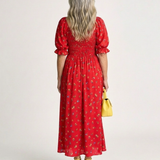 Robe Midi à Manches Bouffantes Delphine