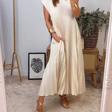 Robe Plissée Sans Manches