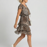 Robe Mi-Longue à Imprimé Animal Bertille