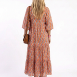 Robe Midi à Imprimé Géométrique Ambre
