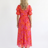 Robe Midi à Manches Bouffantes Honorine